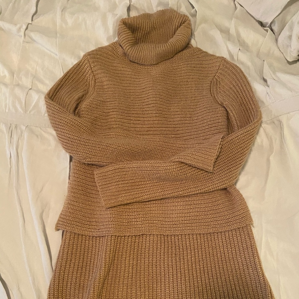 Tan turtleneck sweater